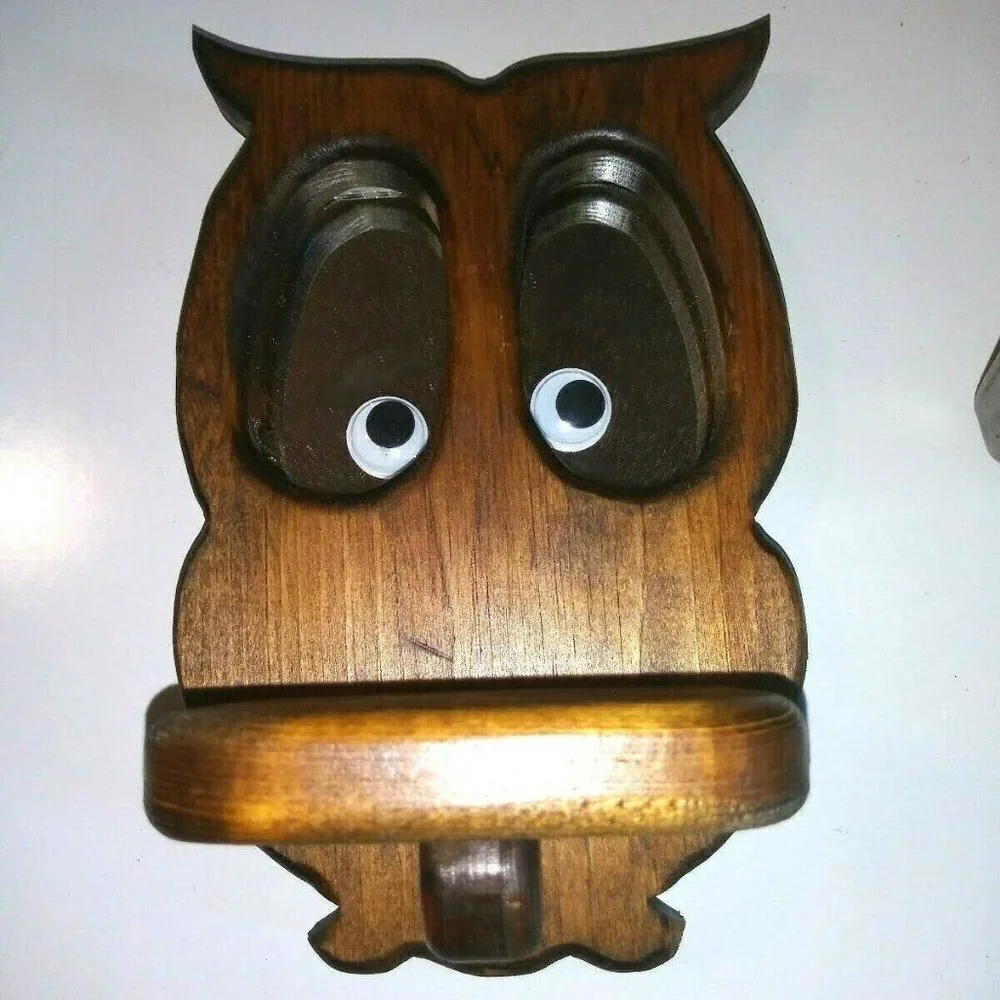 2 VTG rustic Wood Shelves Owl shelf /sconces 8.5